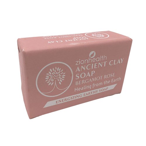 Zion Health Ancient Clay Bar Soap, Bergamot Rose, 6 oz (170 g)