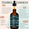 Organic Castor Oil for Face (2oz) + FREE Filled Mascara Tube, 100% Pure USDA Eyebrow Eyelash Growth Serum, Cold Pressed, Hexane Free Hair Lash Serum