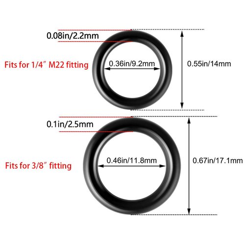 PAGOW 50 Pack O-Rings Power Pressure Washer Replacement for 1/4 inch, 3/8 inch, M22 Quick Connect Coupler (25pcs for 1/4" + 25pcs for 3/8")