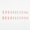 White French Tip Press on Nails Almond - WLGDLH Short Fake Nails Nude Pink False Nails Cute Bow Nail Charms Design Acrylic Nails Heart Pearls Nail Tips Full Cover Glue on Nails for Women Girls 24 Pcs