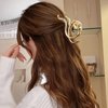 4 PCs Metal Hair Claw Clips for Women Girls 4.52 Inch Wavy Irregular Shape Hair Clips for Thin Thick Hair Accessories Gold and Silver Shark Claw Non-slip Head Clip Elegant Strong Hold Hair