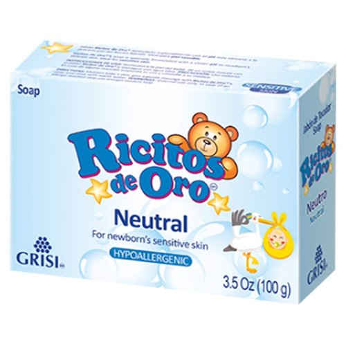 Ricitos Neutro de Oro Hand Soap | Hypoallergenic Bar Soap for Sensitive Skin 3 Pack Soap; 3.5 Ounces