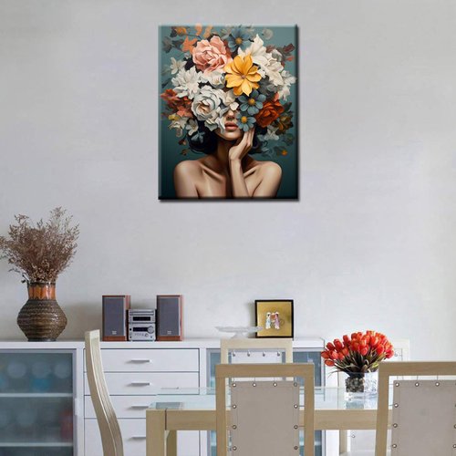 Tucocoo Fashion Girls Paint by Numbers Kits for Beginner Adults,Figure Painting Acrylic Pigment Painting Kit for Students Canvas Easy Paint by Numbers Home Wall Decor Gifts Crafts16x20inch Frameless