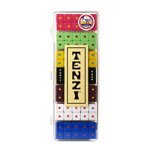 TENZI Party Pack Dice Game - A Fun, Fast Frenzy for The Whole Family - 6 Sets of 10 Colored Dice with Storage Case - Colors May Vary