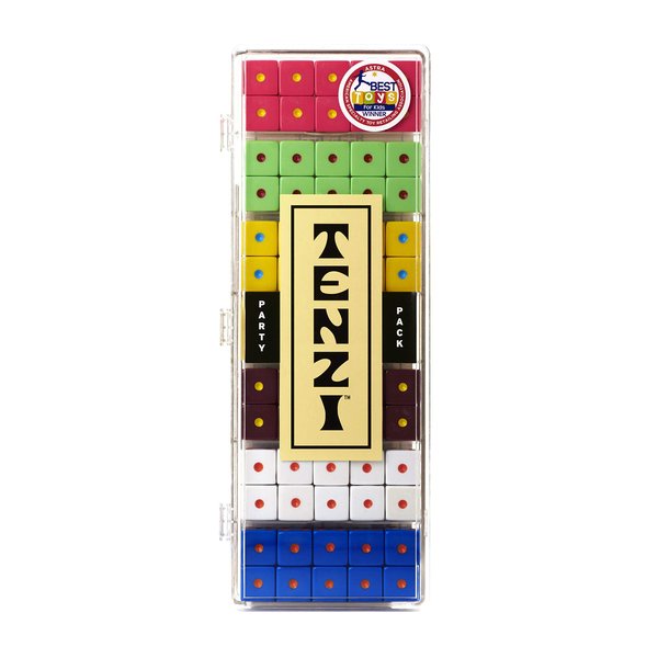 TENZI Party Pack Dice Game - A Fun, Fast Frenzy for The Whole Family - 6 Sets of 10 Colored Dice with Storage Case - Colors May Vary