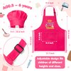 R HORSE 2 Pcs Kid Apron and Chef Hat Set, Rose Red Adjustable Children Kitchen Apron Role Play Chef Toy Cooking Baking Painting and Training Kits Kid Funny Cooking Gift New Year