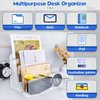 4 Section Acrylic File Organizer, Clear Acrylic Desk Organizer and Accessories, Sturdy Acrylic File Folder Holder Sorter, Office Supplies for Mail Letter Paper Electronic Notebook