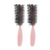Styling Gear Detangling Hair Brush Nylon Bristles 7 Row Teasing Womens Brush For Thick Hair Small Travel Hairbrush Brush For Hair 2 Pcs. (Light Pink)