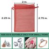 TheDisplayGuys 100-Pack XS 2" x 2 3/4" Red Sheer Organza Gift Bags with Drawstring, Goodie Bags for Jewelry, Candy Bags, Treat Bags, Wedding Favors Small Mesh Bags