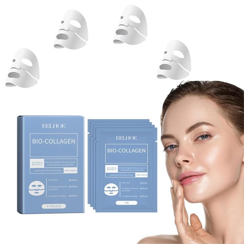 Aohoyaca Collagen Mask,Wrinkle Mask,Bio-Collagen Deep Mask,Deep Collagen Wrinkle Lifting Mask,Deep Hydrating Firming Overnight Hydrogel Mask (4pcs/Box)﻿ ﻿