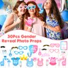 Winrayk Baby Gender Reveal Party Favors Supplies Boy or Girl Gender Reveal Ideas Badge Pin Button Pin Silicone Bracelet Photo Prop Necklace 104Pcs Baby Shower Favors Pink Blue Gender Reveal Decor Game