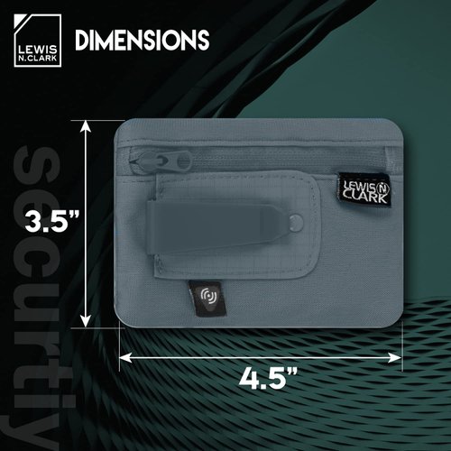 Lewis N. Clark RFID Hidden Clip Stash Money Belt Travel Pouch + Credit Card/Id Holder for Women & Men, Charcoal, One Size