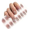 Self-Adhesive Pink Blush Nude Neutral Full Nail Wraps Temporary Decal DIY Tattoo Stickers with Silver Holographic Gold Flowers | Brighter, Thicker, Tougher Polish Strips for Women Teens and Girls