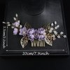 JWICOS Bride Wedding Hair Comb Flowers Pearl Wedding Hair Accessories Vintage Bridal Hair Clips for Women and Girls purple