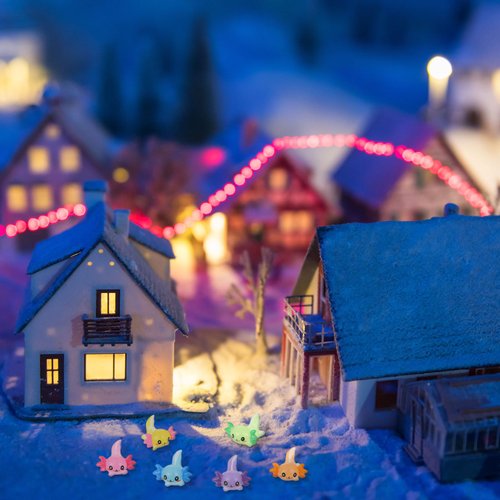 Junkin Mini Axolotl Resin Charms Miniature Axolotl Ornament Tiny Animal Figures for DIY Garden Dollhouse Birthday Party Decoration Aquarium(150 Pcs)