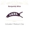 TELETIES - Medium Flat Square Hair Clip - Fall Collection - Hair Claw Clips for Women - Strong Grip, Bendable Teeth, Curved Design - For All Hair Types and Textures - Burgundy Bliss