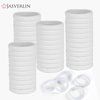 JASVERLIN White Cotton Fabric Hair Ties, Soft Ponytail Scrunchies Hair Bands for Women’s Braided Curly Thin Thick Hair, No Damage Crease Seamless Hair Elastic Band 1.5 Inch 100 pcs (White)