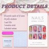 Summer Fake Nails Short Square Press on Nails SWEKKE Full Cover Coral Seaweed Starfish Jellyfish Tail False Nails with Sea Theme Designs Glossy Glue on Nails Cute Acrylic Nails for Women Girls 24Pcs