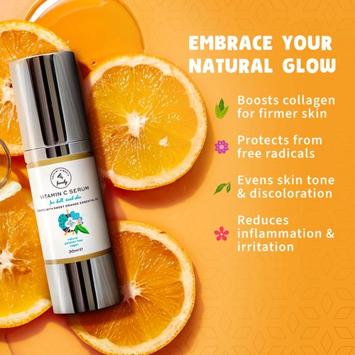 Vitamin C Serum for Face with Hyaluronic Acid, Aloe Vera, Retinol, and Vitamin E - Natural Skin Care for Beautiful and Healthy Skin - Helps Dull and Tired Skin and Fine Lines