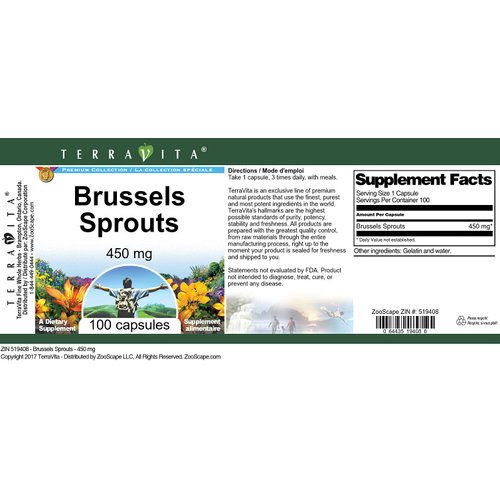 Brussels Sprouts - 450 mg (100 Capsules, ZIN: 519408)