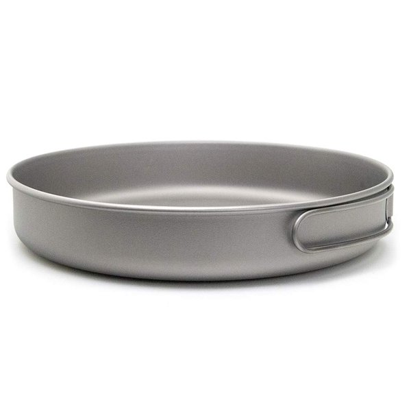 LIXADA Ultralight Titanium Frypan Outdoor Camping Hiking Picnic Cooking Frying Pan 1000ML with Folding Handle