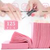 BOMOQING 125PCS Disposable Nail Art Table Mat, Waterproof Nail Tips Art Table Towels Mat, 3 Ply Nail Napkins for Acrylic, Nail Art Mat Paper Sheet, Nail Tips Art Waterproof Pad for Salon (Pink)