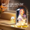Insgen House Building Blocks Kit Toys Building Set, Mini 1418 Pcs Micro Bricks Collectible Creative Teen Girl Gifts Age 14 and Up, Dust Cover, and Wooden Base Up Balloon Castle Set