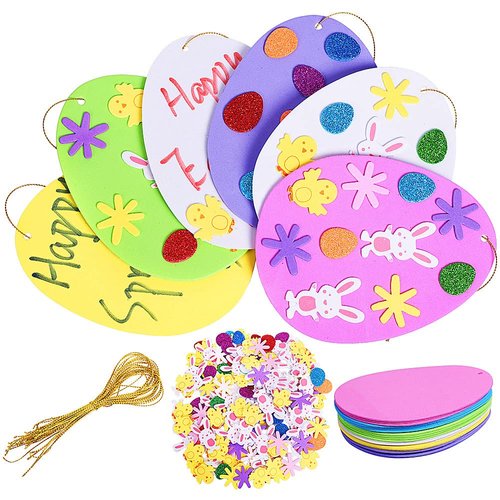 Max Fun 208PCS Easter Foam Stickers Set Easter Eggs Crafts DIY Egg Easter Craft for Kids Easter Decorations Party Favors Supplies (Easter Egg)