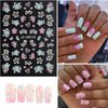 5 Sheets Flowers Nail Stickers, 5D Embossed Self-Adhesive Flowers Nail Decals, Spring Summer Floral Nail Art, Rose Butterfly Stickers for Nail Art, 3D Acrylic Flowers for or Women Nail Decoration