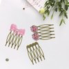 30Pcs 5 Teeth Small Hair Side Combs Hair Comb Clip Metal Small Tiny Side Hair Combs Plain Blank Crafting DIY Slide Combs Bridal Wedding Veil Combs for Women Decorative Jewelry Making (Ancient Cyan)