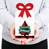 Big Dot of Happiness Holiday Plaid Trees - Square Favor Gift Boxes - Buffalo Plaid Christmas Party Bow Boxes - Set of 12