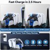 PS5 Controller Charger Station Compatible with Playstation 5 Skin Edge & Dual Controller, PS5 Accessories Charging Station with Charging Cable, PS5 Charging Dock Stand with LED Indicators, White