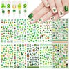 10 Sheets St Patrick’s Day Nail Art Stickers Decals 3D Shamrock Nail Stickers Green Clover Irish Nail Decals St Patricks Day Nail Decorations for Women Kids Girls Nail Charms Accessories