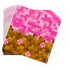 Blue Orchards Pixel Girl Party Plates and Napkins (60 pieces for 20 Guests) - Girl Party Supplies, Video Game Birthday Decorations for girls, Mining Craft Party, Pixel Miner Party