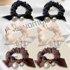 YFKEJI 6Pcs Pearl Bow Hair Scrunchies, Rabbit Bunny Ear Scrunchies, Satin Bow Hair Rope, Bow Ponytail Holder Hair Accessories for Women & Girls(B#)