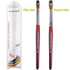 PCUORLEORS Acrylic Nail Brush with Pure Kolinsky Sable Hair and Red Wood Hand, Round/Flat Professional Gel Brush for Acrylic Power and Nail Extension Size #8,10,12 (#12)