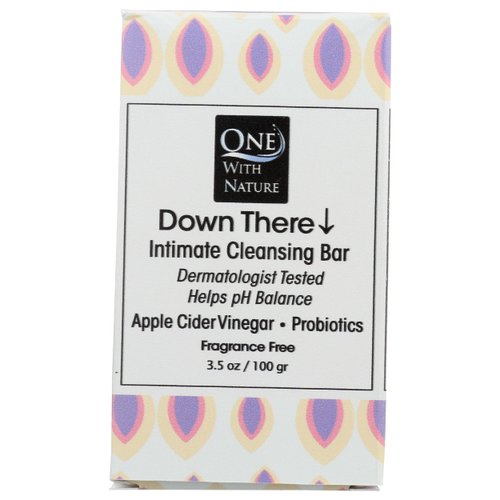 ONE WITH NATURE Down There Fragrance Free Intimate Cleansing Soap Bar, 3.5 OZ