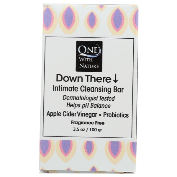 ONE WITH NATURE Down There Fragrance Free Intimate Cleansing Soap Bar, 3.5 OZ