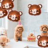5pcs Bear Balloons，Teddy Bear Baby Shower Decorations for Jungle Safari Woodland Animal Farm Zoo Theme Birthday Party Supplies