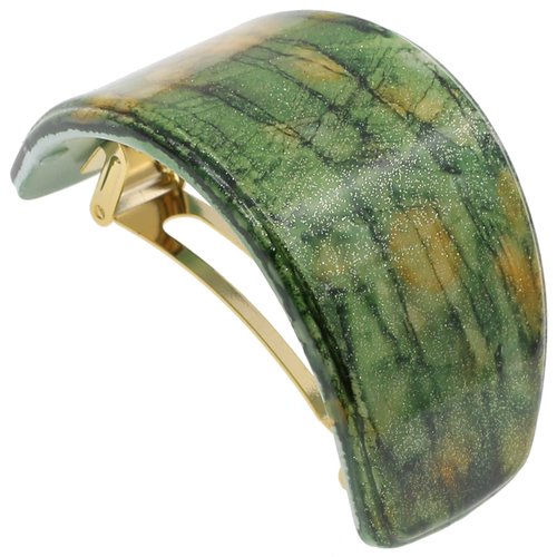 Camila Paris CP3233 French Hair Barrette, Hair Ponytail Holder for Fine Long Hair, Green, Automatic Strong Hold Grip Hair Clips for Women, No Slip Styling Girls Hair Accessories, Made in France