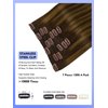 Balayage clip in hair extensions real human hair Dark Brown to Chestnut Brown Human Hair Clip in Extensions Remy Human Hair Clip on Extensions Silky Straight Brown Hair 14 Inch 120g