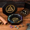 DND Dice Tray - Premium 8 Inch Dice Tray Dungeons and Dragons - Exquisitely Detailed Gold World Tree & Triquetra Design - Perfect RPG Dice Rolling Tray with D&D Dice Box Storage to Protect Dice
