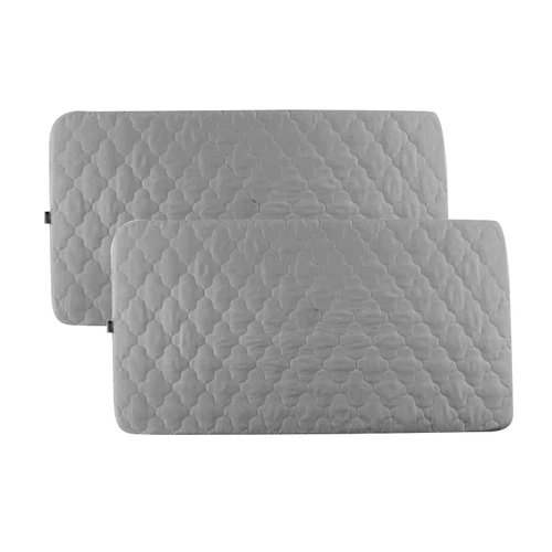 Waterproof Bassinet Mattress Pad Protector Cover, Compatible with 2in1 Stationary&Rock Portable Bassinest, Leakproof, Skin-Friendly for Newborn Baby, Easy to Care -2 Pack Grey