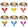 Honoson Wooden Fiesta Maracas Mini Sombrero Top Hat for Kids Festival Mexican Party Decorations (Fresh Style, 18 Pcs)