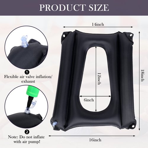 Namalu Bed Sore Cushions for Butt Inflatable Bed Sore Pads Nursing Bed Pad to Prevent Bed Sores for Elderly Bedridden Disabled, Breathable and Comfort for Pain Relife (Black)