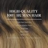 GOO GOO Clip in Hair Extensions Real Human Hair, Remy Human Hair Extensions Clip ins for Women, Natural Human Hair, 16inch 120g 7Pcs, 2/6/18 Balayage Brown to Dirty Blonde