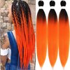 Leticia Ombre Orange Braiding Hair Pre Stretched Braids Kanekalon Braiding Hair Extensions