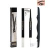 2-in-1 Eyebrow Gel & Brow Pencil, Retractable Eyebrow Pencil Gray Black Waterproof Brow Gel, Ultra Fine Long Lasting for Perfect Eye Liner Brows Women Makeup Eyebrows Shaper Filler with Brow Razor-01
