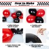 132pcs Race Car Balloons Arch Garland Kit, 18 12 10 5Inch Red Blue Black Checkered Wheel Tire Balloons for Race Car Birthday Party Decorations Two Fast Birthday Decor