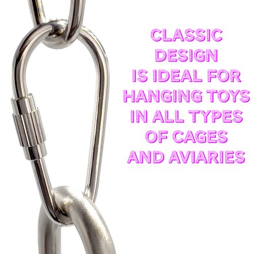7010 Pk10 Nickel Plated 1 3/8 Inch Pear Toy Quick Link- Pear Shaped Pet Safe Bird Toy Hanging Links, Classic Design, Long Lasting, Shiny Finish, Hang All Types of Small Toys